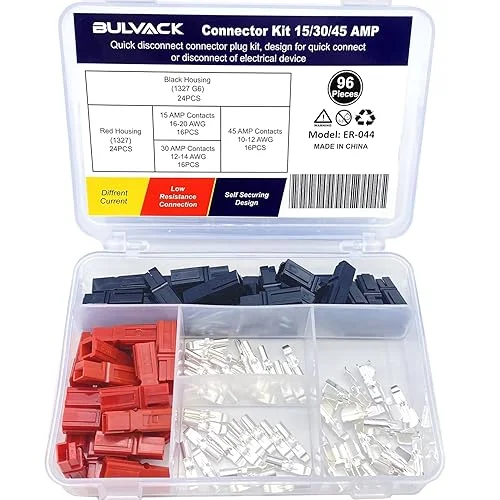 96 PCS 15/30/45 Amp Power Connectors Assortment Kit, Quick Disconnect Battery Connector Modular Terminals Connectors, AWG10-20
