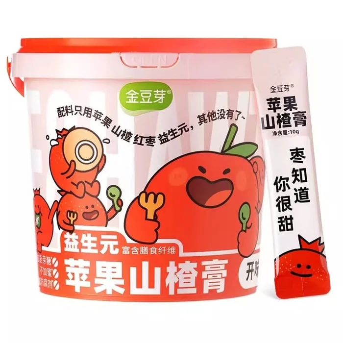 A bucket of apple and hawthorn syrup for the elderly and children. Portable hawthorn water 210g per can