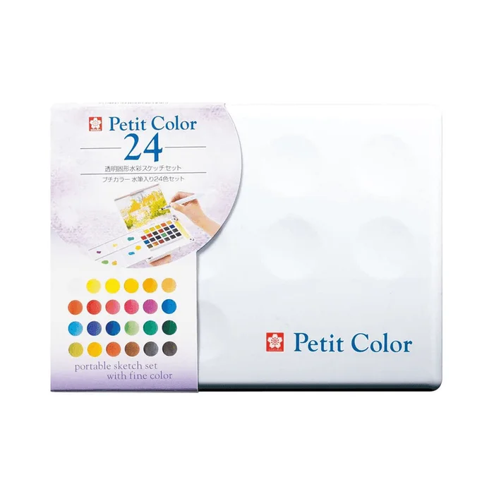 A set of 24 color ribbon pens for painting special solid watercolor paint