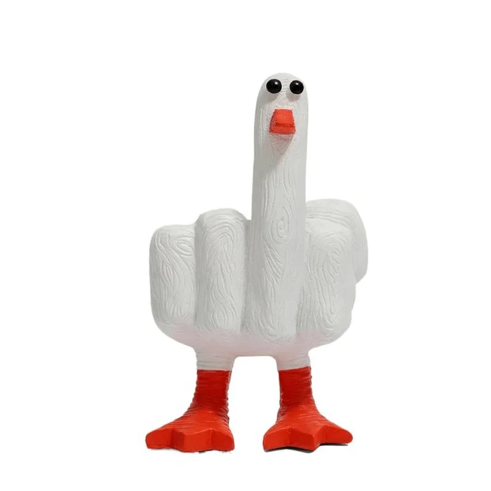A Small, Middle Finger Duck Creative Resin Desktop Figurine For A Friend As A Sand, 12*6.5cm *1 Piece