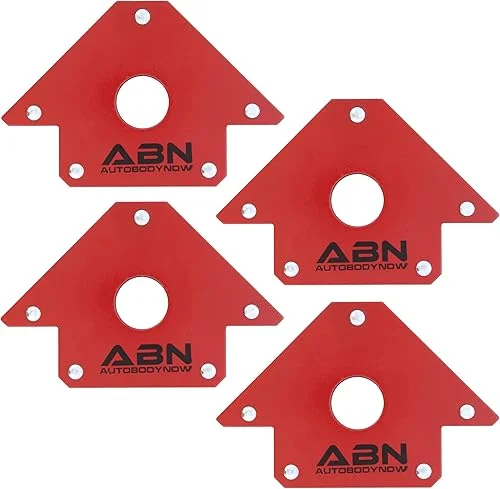 ABN Arrow Welding Magnet Fabrication Holder Set – 4pk 50lb Positioning Square Welding Table Magnet Clamps for 45, 90, 135 Degree Angles