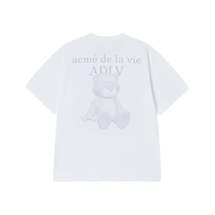 AC BEAR ONE TONE BASIC LOGO SHORT SLEEVE T-SHIRT WHITE SIZE 1