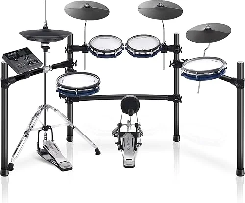 ACE-360 Electric Drum Set with 8'' Drum Pads, 3×12′ Cymbals with Choke, 12′ Independent Hi-hat, 5′ Bass Drum, 52+ Drum Kits and 918 Sounds, Bluetooth Connection, Suitable for Advanced