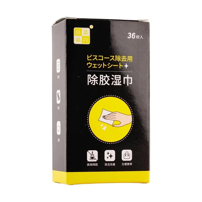 Adhesive Remover Wet Wipes For Glass Metal, 36 Sheets