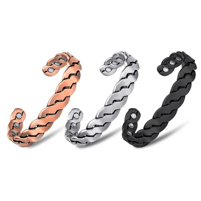 Adjustable Copper Twist Cuff Therapy Bracelet