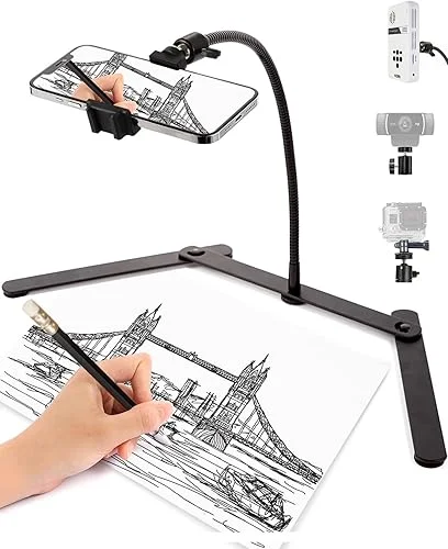Adjustable Phone Tripod, Overhead Phone Mount, Tabletop Tripod for Cookie Decorating and Teaching Online Live Streaming and Showing Drawing Sketching Cooking