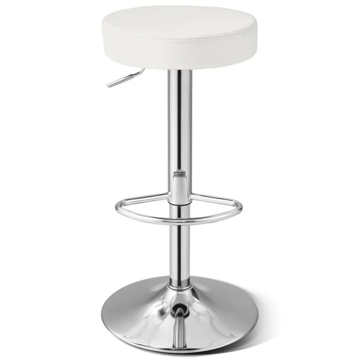 Adjustable Round Leather Bar Stool