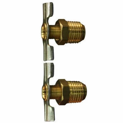 Air Compressor Tank Drain Cock,brass, 1/4 In. Npt, 2-pk.