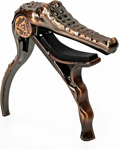 Alice Guitar Capo for Acoustic and Electric Guitars – Alligator Shape Aluminum Alloy Acoustic Guitar Capo with Clamshell Package