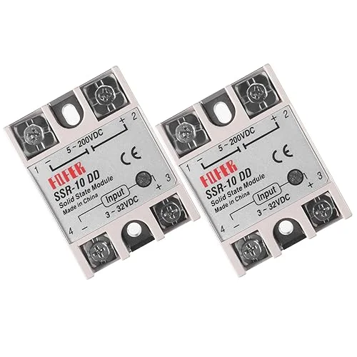 Alinan 2pcs SSR-10DD Solid State Relay DC to DC Input 3-32VDC Output 5-200VDC Single Phase Solid State Relay