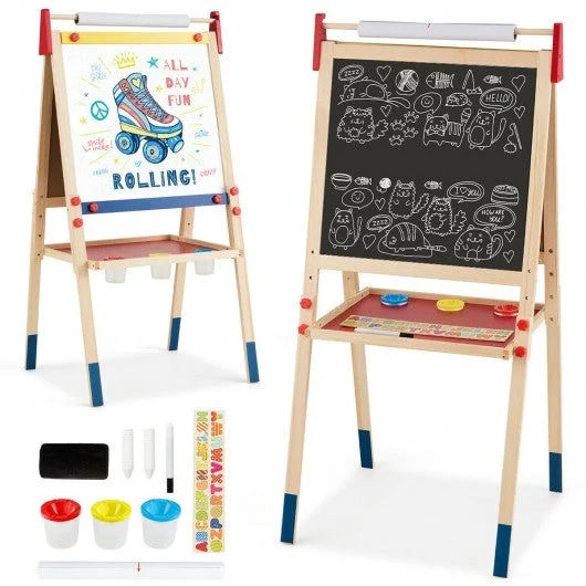 All-in-One Wooden Height Adjustable Kid’s Art Easel