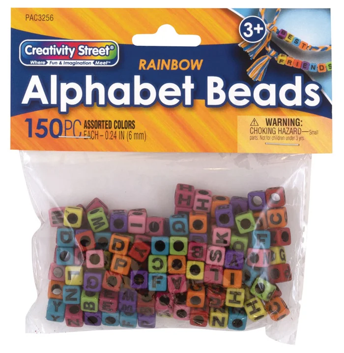 Alphabet Beads: Assorted Rainbow Colors (150 pieces)