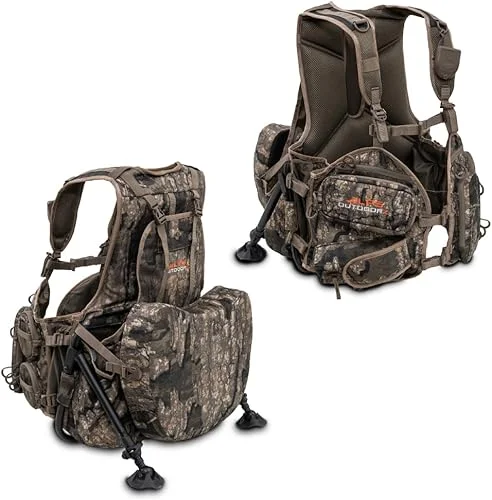 ALPS OutdoorZ Grand Slam Turkey Vest Featuring Removable Sit Anywhere Kickstand Frame and Fold-Away Seat, Large Game Bag