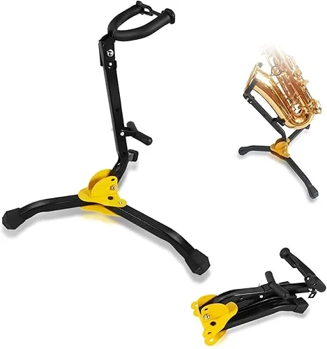 Alto Sax Stand – Foldable(12′) & Adjustable – Triangle Base Design by KUWAN