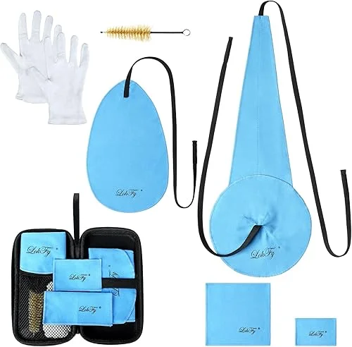 Alto/Tenor/Soprano Saxophone Cleaning Swab Kit,Clarinet Flute Trumpet Cleaning Kit with Case for Wind & Woodwind Instruments, Combo Including Sax Cleaning Microfiber Cloth,Mouthpiece Brush,Gloves