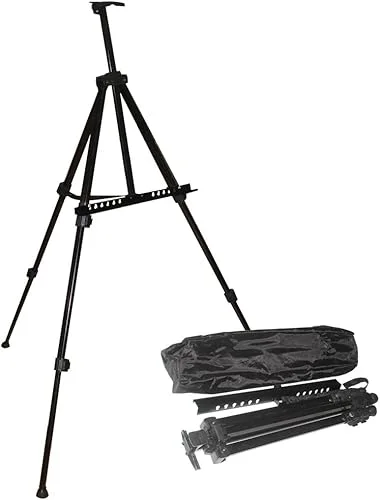 Aluminum Easel Lightweight Display Tripod Menu Poster Picture Holder Stand Folding Light Weight Easel w/ Free Carry Case