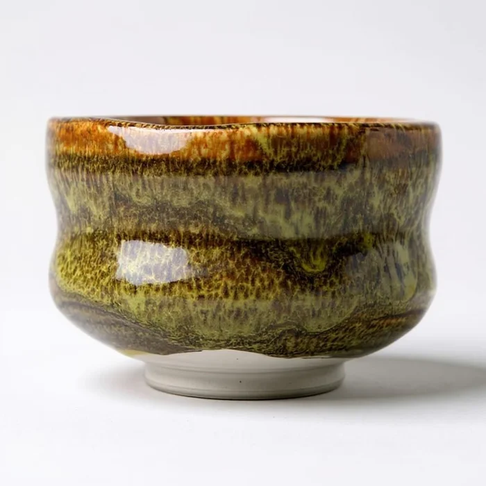 Amber Glaze Matcha Bowl Handmade in Mino 400ml Single Piece
