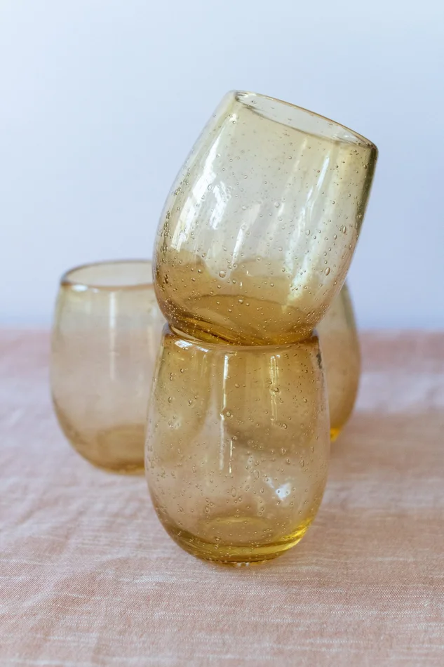 Amber Stemless Wine Glass