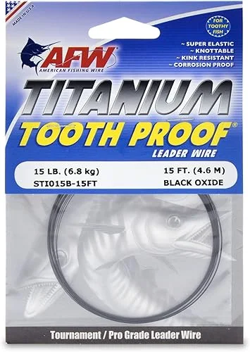 American Fishing Titanium Tooth Proof Single Strand Leader Wire