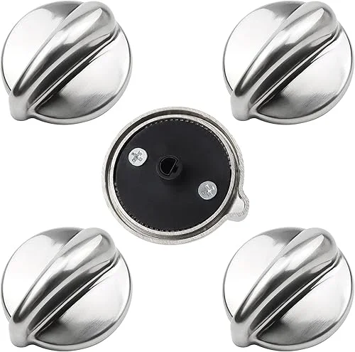 AMI PARTS Fits for GE Profile Stove Knobs WB03K10303 Gas Stove Knobs Replacements – (Not Universal) Surface Burner Control Knob Replace WB03K10208, AH3486484, EA3486484, 1810427 5-Pack