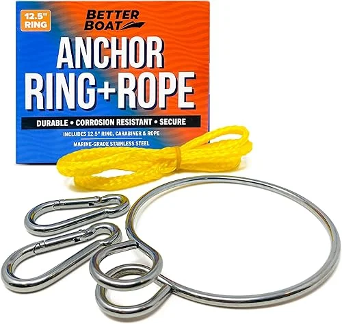 Anchor Ring Retrieval System with Buoy Ball for Boat Anchors, Stainless Steel Anchor Puller, Marine Grade Accessories