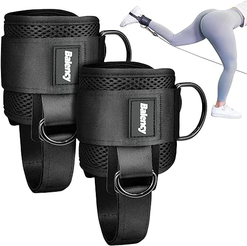 Ankle Straps for Cable Machine Woman, Balency Padded Ankle Strap for Cable Machine Kickback, Cable Ankle Attachment for Gym, Ankle Cuff, Kickback Ankle Strap for Glute Workout, Leg Extensions