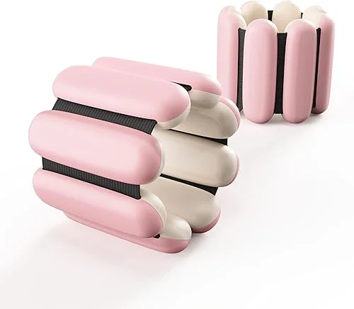 Ankle Weights Adjustable for Fitness Women: Adjustable Wrist Weights 2 Set 1 Lb Each – Weighted Bracelet Silicone Waterproof For Walking Exercise Dance Gym Swimming