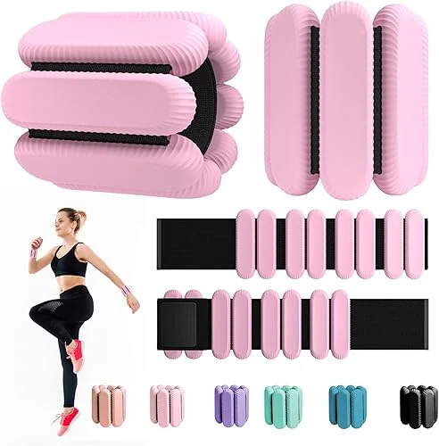Ankle Weights for Women Men, Adjustable Wrist Weighted Bracelet for Home Gym Workout, Walking, Running, Travel, Pilate, Yoga, Exercise,Barre,Strength Training. Set of 2 (1Lb Each)