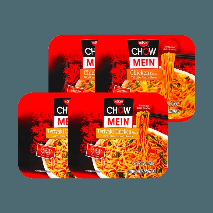 【Anniversary Exclusive】 Chow Mein 2-Flavor Value Pack – Chicken Flavor, 2 Pieces* 4oz + Teriyaki Chicken Flavor, 2 Piece