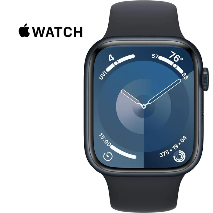 Apple Watch S9, GPS + LTE, 45mm, Midnight Aluminum Case & Black Sport Band