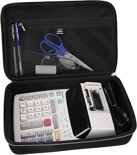 Aproca Hard Storage Travel Case, for Sharp EL-1801V Ink Printing Calculator and Thermal Paper Rolls