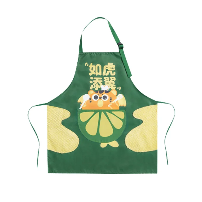 Apron with wiping hands waterproof and oil resistant for women cute waist for cooking adding wings like a tiger