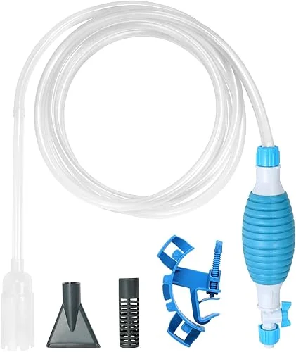 Aquarium Siphon Vacuum Cleaner, 8Ft Aquarium Gravel Cleaner Kits, 5-in-1 Automatic Fish Tank Cleaning Tool Set Use for Fish Tank Cleaning Gravel and Sand, Fish Tank Cleaner Use for M/Large Fish Tank