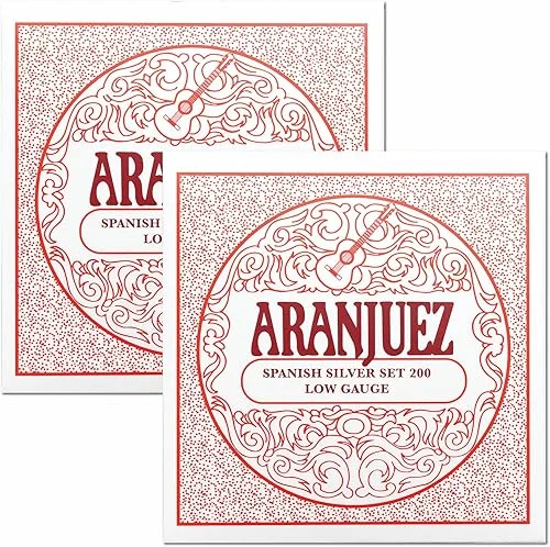 Aranjuez Strings – Spanish Guitar Strings – Nylon Classical Guitar Strings – Cuerdas para Guitarra – The Spanish Sound (Two Set, Spanish Silver 200)