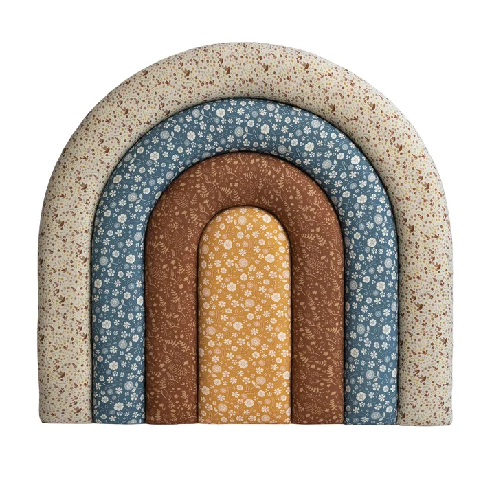 Arched Cotton Upholstered Twin Headboard