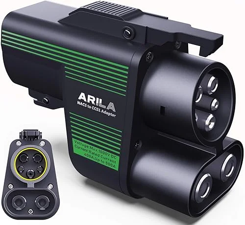 Arila Tesla Supercharger (NACS) to CCS1 Charging Adapter,500-1000V Electric Vehicle Charging Adapter for Tesla V3/V4 DC Fast Charging Stations,Fit for Ford, Rivian, GM, Volvo and Polestar EVs-Green