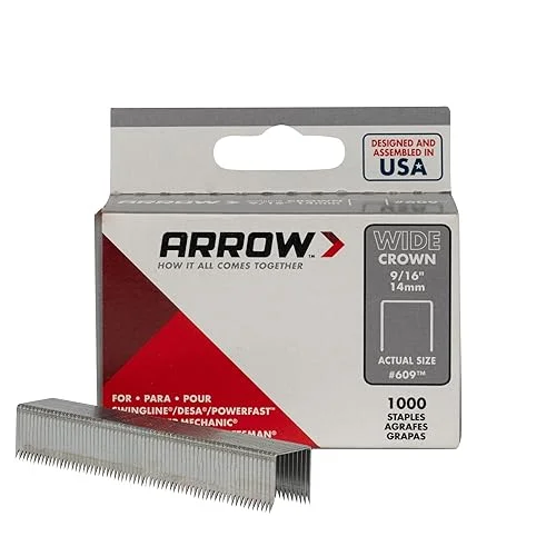 Arrow Fastener 60930 9/16′ Wide Crown Heavy Duty Staples , 1000 count (pack of 1)