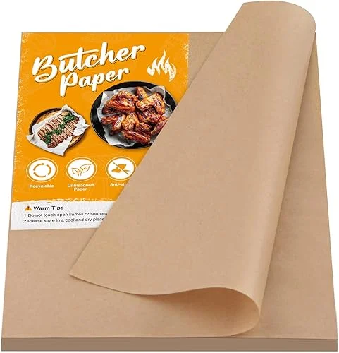 ASTARON 100 Sheets Butcher Paper for Sublimation, Brown Unwaxed Butcher Paper for Serving, Storing, Smoking Meats, 12 x 12 Inches