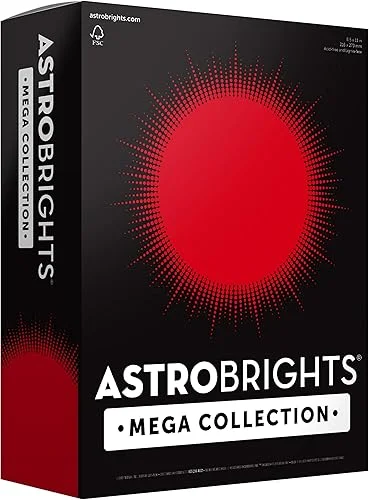 Astrobrights Mega Collection, Colored Cardstock, Ultra Red, 320 Sheets, 65 lb/176 gsm, 8.5′ x 11′ – MORE SHEETS! (91682)