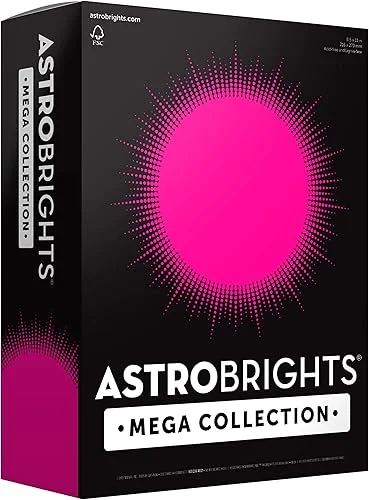Astrobrights Mega Collection, Colored Paper, Bright Pink, 625 Sheets, 24 lb/89 gsm, 8.5′ x 11′ – MORE SHEETS! (91674)