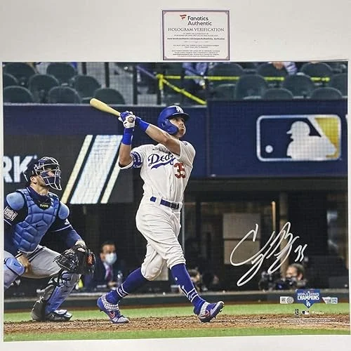 Autographed/Signed Cody Bellinger 2020 World Series Los Angeles LA Dodgers 16×20 Baseball Photo Fanatics COA