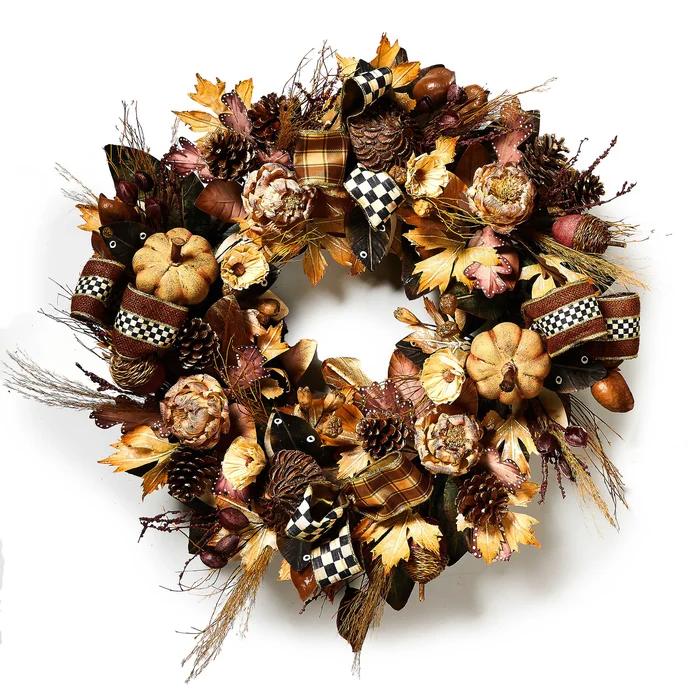 Autumnology Fall Leaf & Pumpkin Wreath