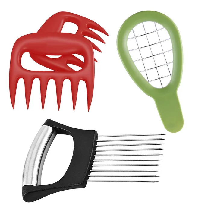 Avocado Slicer, Multipurpose Slicer, and Meat Pulling Claws