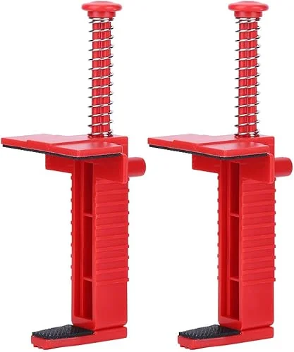 AYNEFY Bricklaying Lines,2Pcs Brick Liner Runner Wire Drawer Laying Brick Hanging Leveling Measuring Tool Bricklaying Tool Fixer Bricklaying Clamps for Masonry Line(Red)