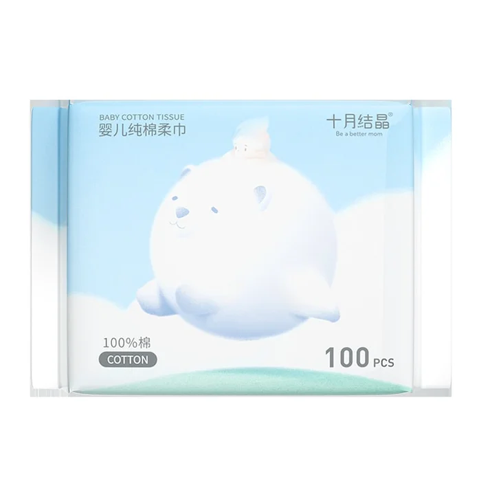 Baby cotton soft towels 100 draws S size 1 bag