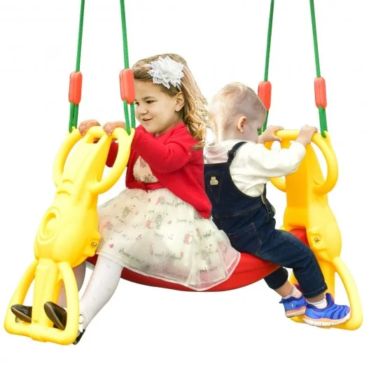 Back to Back Rider Glider Swing for 2 Kids with Hangers