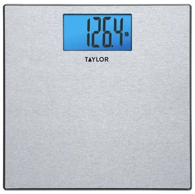Bath Scale, Digital, Textured Stainless Steel, 400-lb.