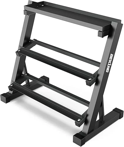 BEKING Dumbbell Rack, 3 Tier Weight Storage Rack for Dumbbells, Kettlebells, Multilevel Free Weight Organizer Stand for Home Gym Fitness, 1000-Pound Capacity