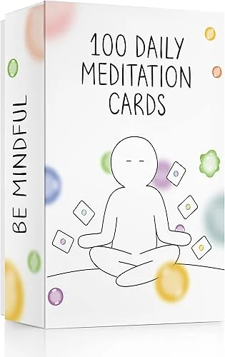 BEST 100 Daily Meditation Cards | Anxiety Relief Item for Relaxation | Self Care Kit for Stress Relief | Perfect Mindfulness Gift For Teens & Adults | Advance Beyond Positive Affirmations