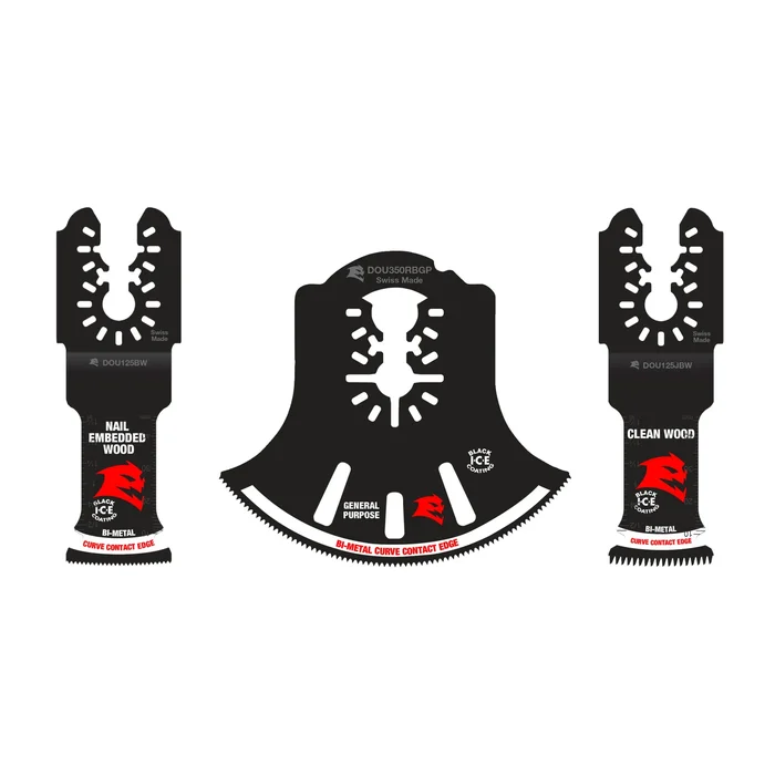 Bi-metal Oscillating Tool Blade Set, 3 Pieces, Multi-cut Compatibility